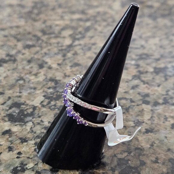 Bomb Party RBP5665 "A Moment in the Stars" Violet Cubic Ziconia .925 SS Sz 6 - Picture 4 of 5